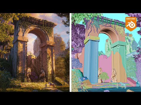 How I made Ancient Architecture scene in Blender + free assets