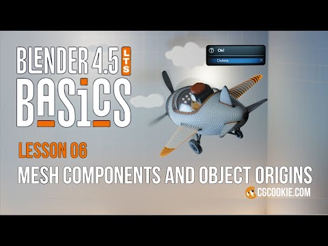 Mesh Components and Object Origins in Blender -BLENDER 4.5 BASICS (part 6)