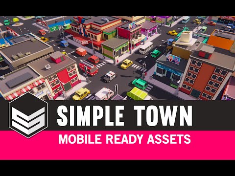 Simple Town - (Trailer) 3D Low Poly Art for Games by #SyntyStudios